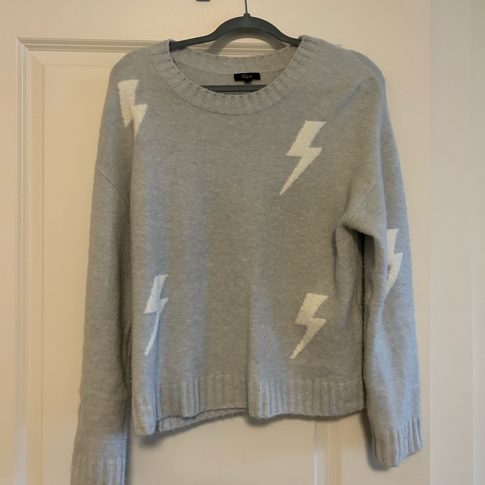 Rails gray lightning bolt cashmere sweater